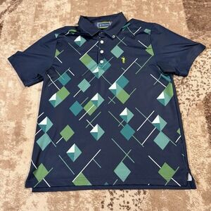 William Murray Chip and Chad Golf Polo Mens Medium Geometric Stretch Performance